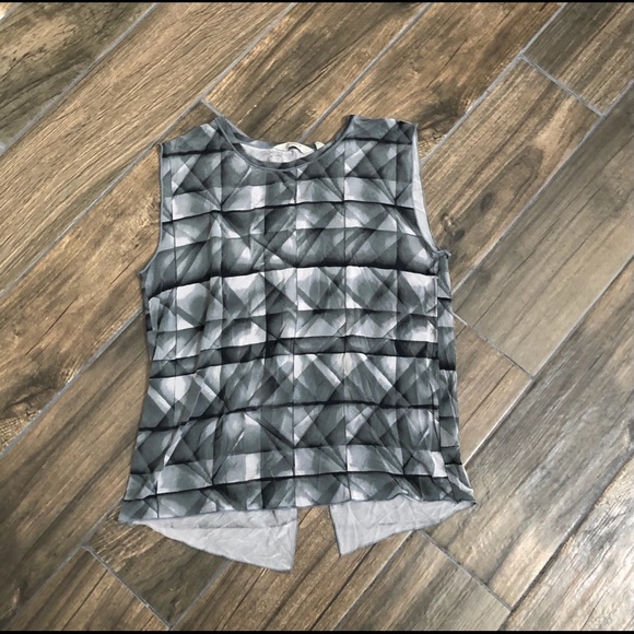 Athleta gray abstract tank top open back White XS - Picture 3 of 7